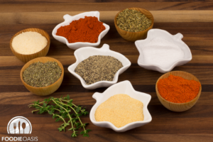 Spices for cajun seasoning mix.